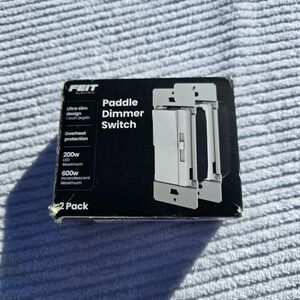 Feit Electric Paddle Dimmer Switch Single Pole or 3 Way Toggle, 2 Pk. L
